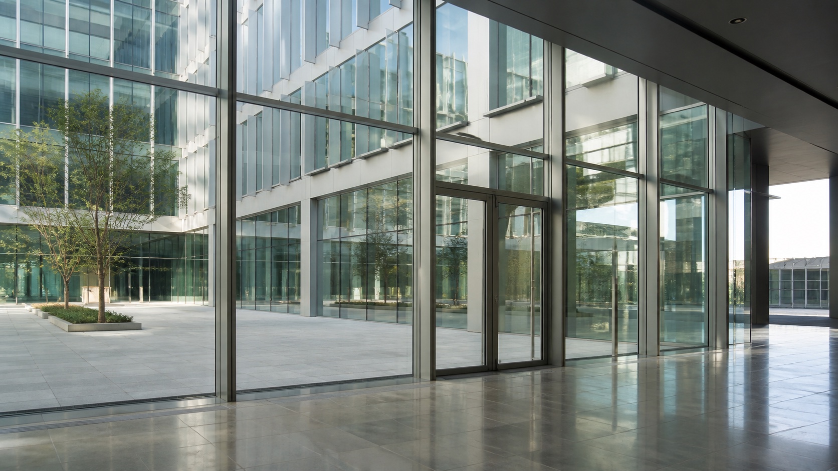 Immeuble contemporain du secteur financier