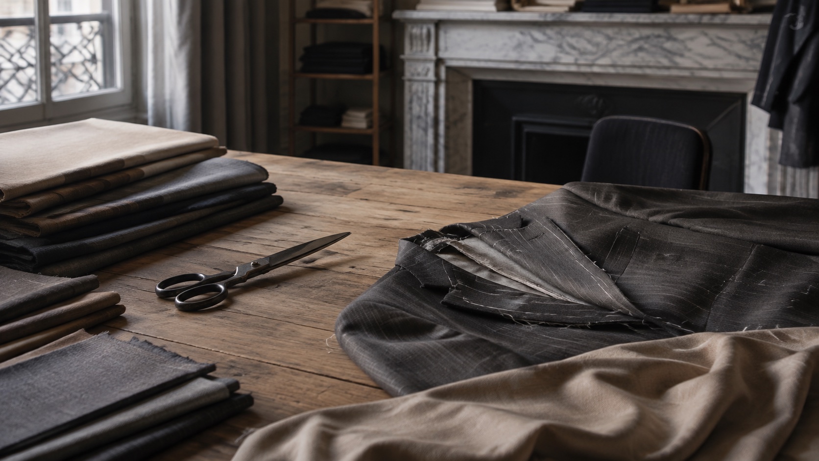 Tissus et outils d’un atelier de confection